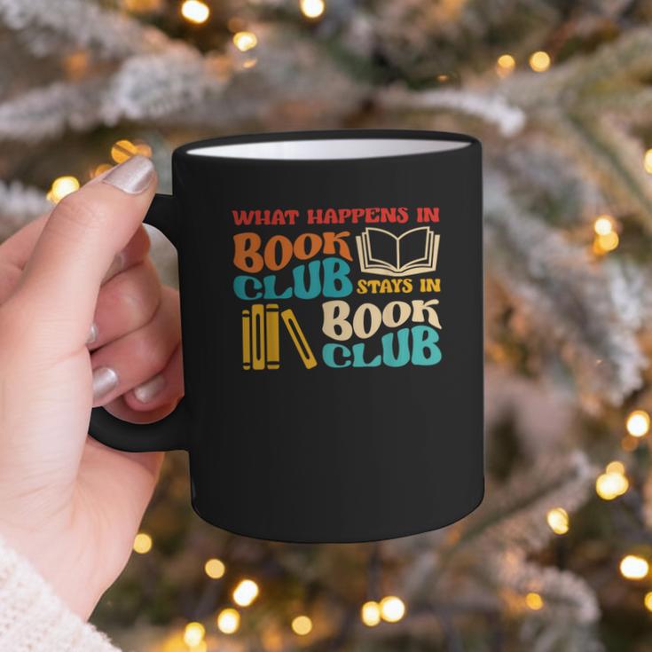 What Happens In Book Club Stays In Book Club Retro Graphic Print Coffee Mug What Happens In Book Club Stays In Book Club Retro Graphic Print Coffee Mug
