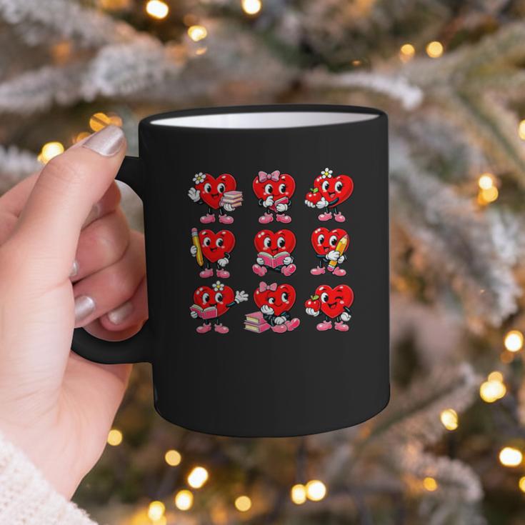 Heart Reading Books Valentine’s Day Girl And Boy Book Lovers Graphic Print Coffee Mug