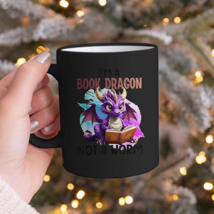 I'm A Book Dragon Not A Worm Graphic Print Coffee Mug I'm A Book Dragon Not A Worm Graphic Print Coffee Mug