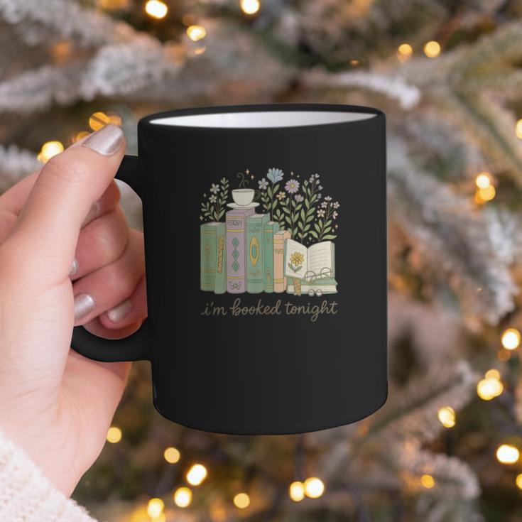 I'm Booked Tonight Cozy Floral Book Lover Graphic Graphic Print Coffee Mug