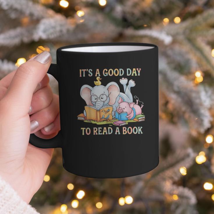 Its A Good Day To Read A Book Cute Pig & Elephant Adventure Graphic Print Coffee Mug