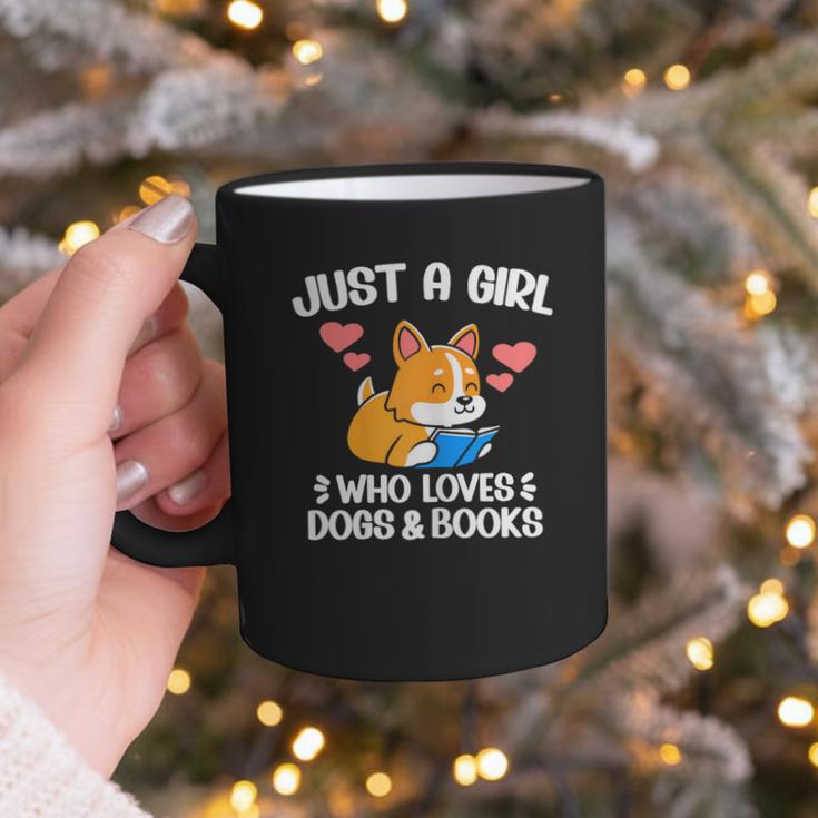 Just A Girl Who Loves Dogs And Books Reading Dog Puppy Lover Graphic Print Coffee Mug Just A Girl Who Loves Dogs And Books Reading Dog Puppy Lover Graphic Print Coffee Mug