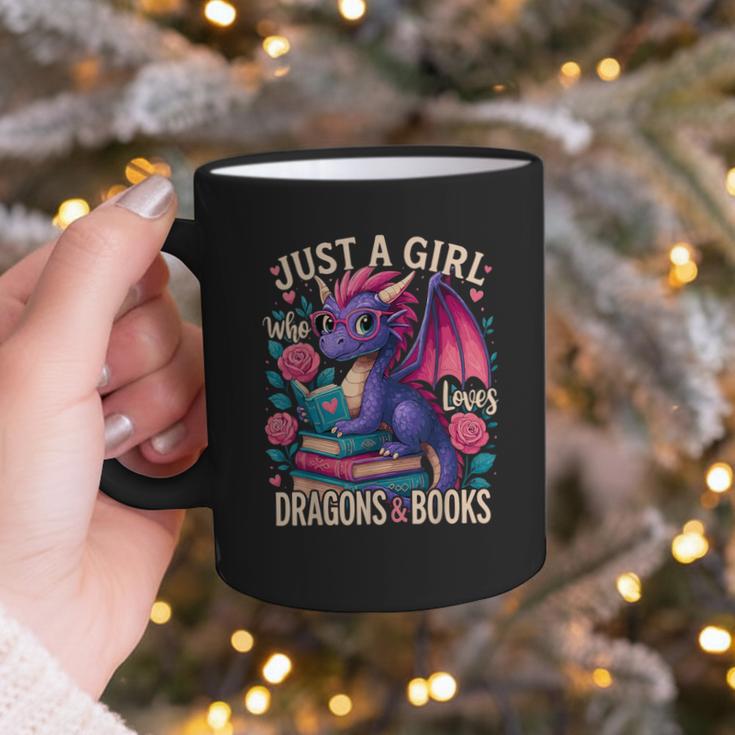 Just a Girl Who Loves Dragons And Books Dragon Graphic Print Coffee Mug Just a Girl Who Loves Dragons And Books Dragon Graphic Print Coffee Mug