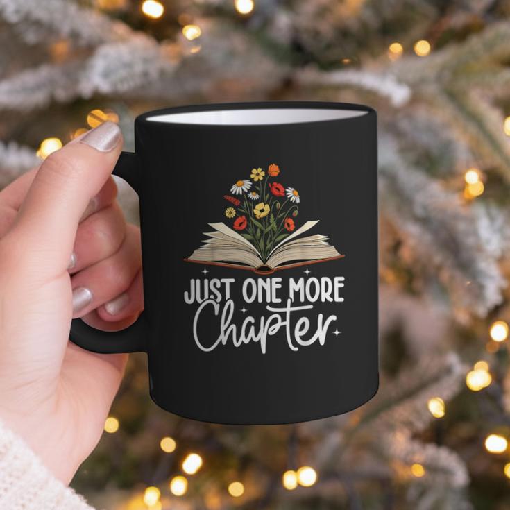 Just One More Chapter Floral Book Reading Girl Bookworm Graphic Print Coffee Mug