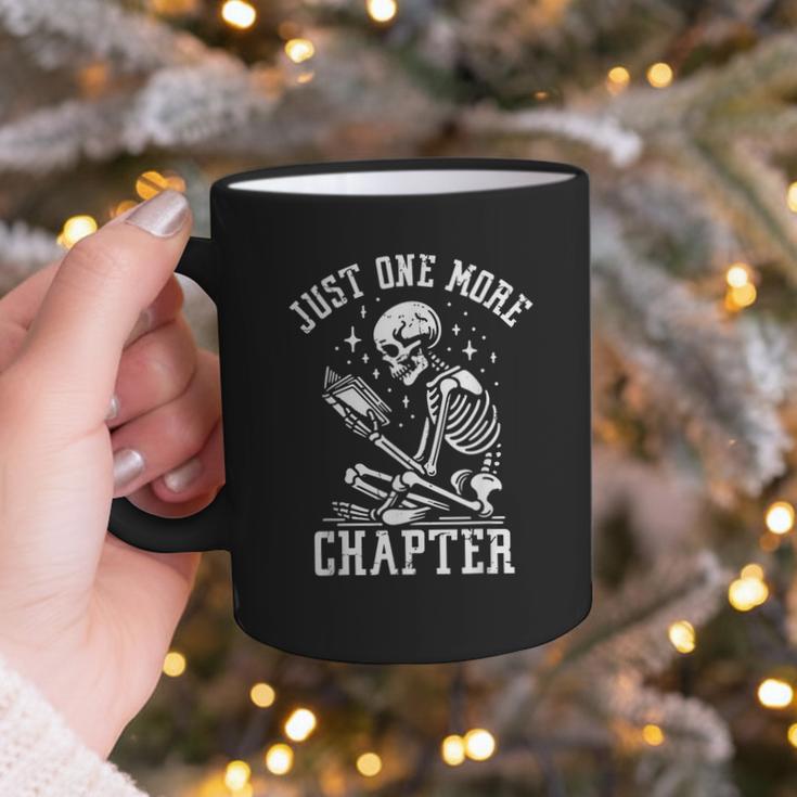 Just One More Chapter Skeleton Reading Book Graphic Print Coffee Mug