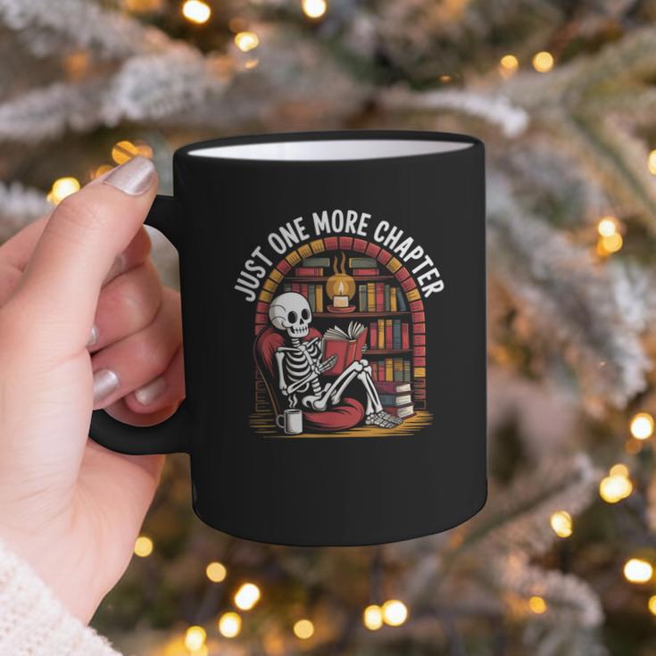 Just One More Chapter Skeleton Reading Cozy Books Graphic Print Coffee Mug Just One More Chapter Skeleton Reading Cozy Books Graphic Print Coffee Mug