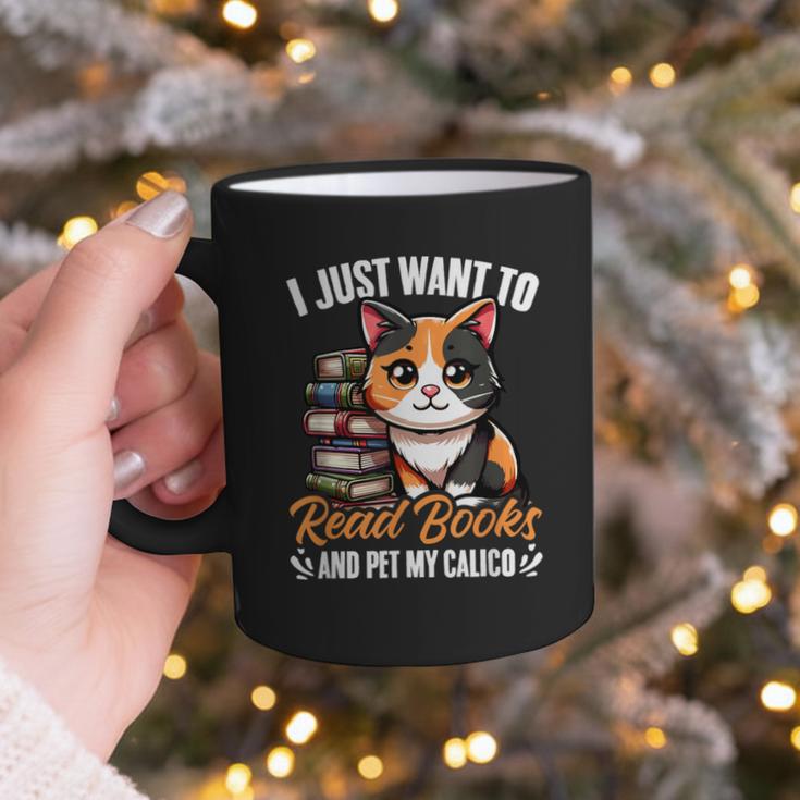 Kawaii Feline Book Reading Read Books Pet My Calico Cat Men Women Graphic Print Coffee Mug Kawaii Feline Book Reading Read Books Pet My Calico Cat Men Women Graphic Print Coffee Mug