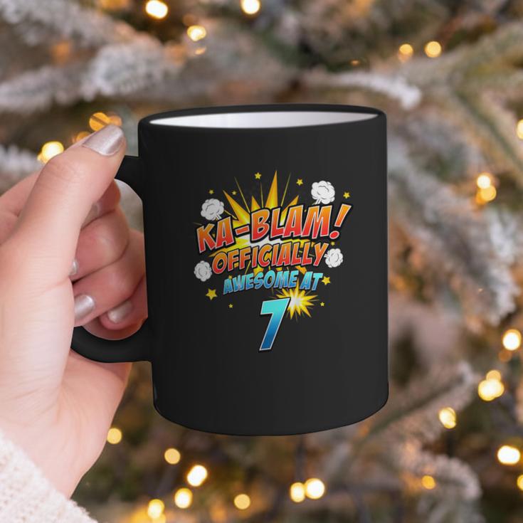 Kids Ka-Blam 7 Year Old Boys 7th Birthday Comic Book Super Hero Graphic Print Coffee Mug Kids Ka-Blam 7 Year Old Boys 7th Birthday Comic Book Super Hero Graphic Print Coffee Mug