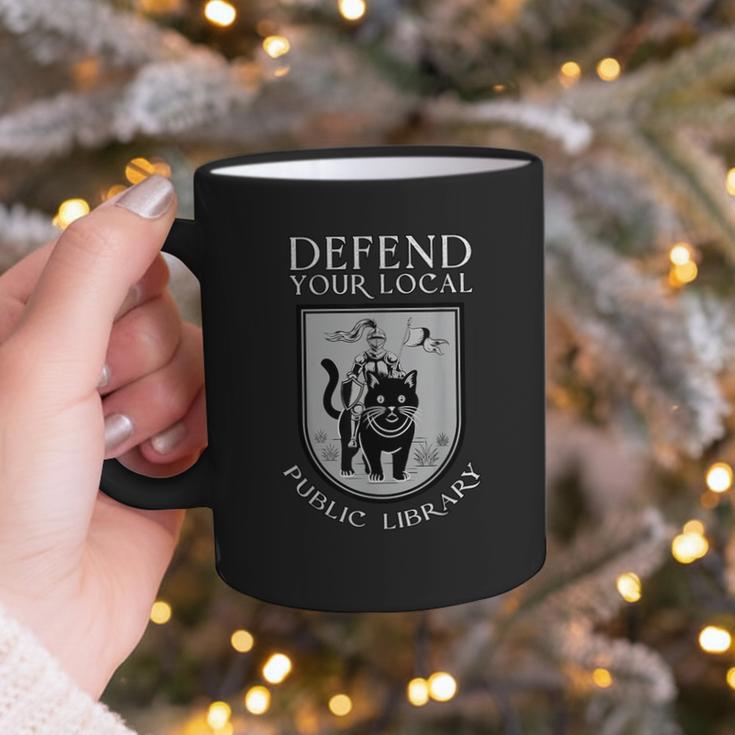 Knight Cat Defend Your Public Library Book Lover Graphic Print Coffee Mug Knight Cat Defend Your Public Library Book Lover Graphic Print Coffee Mug