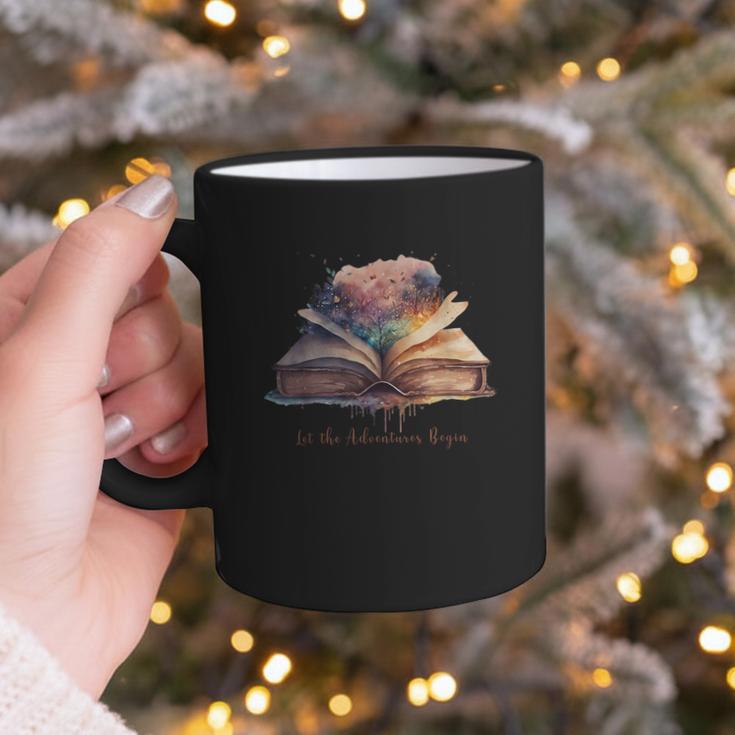 Let The Adventures Begin Book Lovers Magical Whimsical Art Graphic Print Coffee Mug
