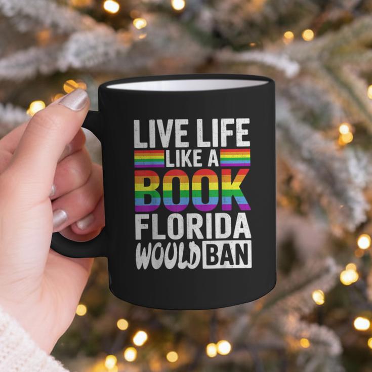 LGBTQ Quote Live Life Like A Banned Rainbow Book Graphic Print Coffee Mug LGBTQ Quote Live Life Like A Banned Rainbow Book Graphic Print Coffee Mug