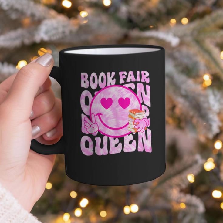 Library Book Fair Queen Vibe Groovy Tie Dye School Reading Graphic Print Coffee Mug