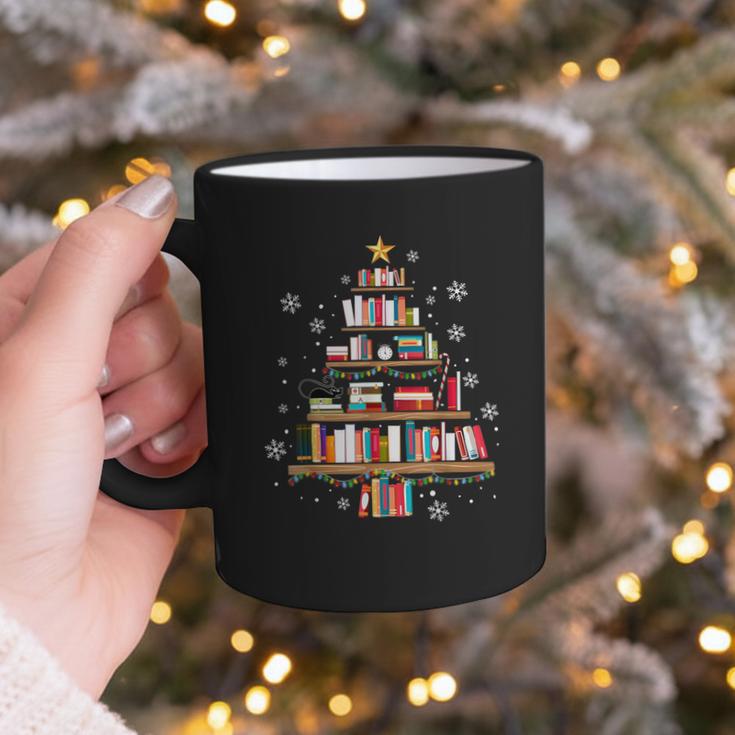 Library Books Christmas Tree Teacher Xmas Snowflake Graphic Print Coffee Mug