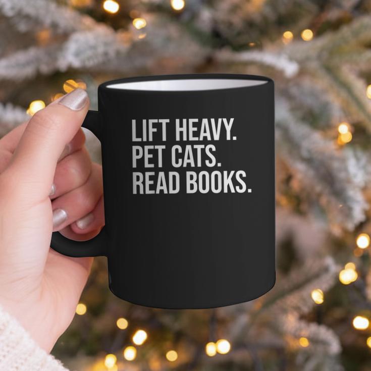 Lift Heavy Pet Cats Read Books Gym Workout Weight Lifter Graphic Print Coffee Mug