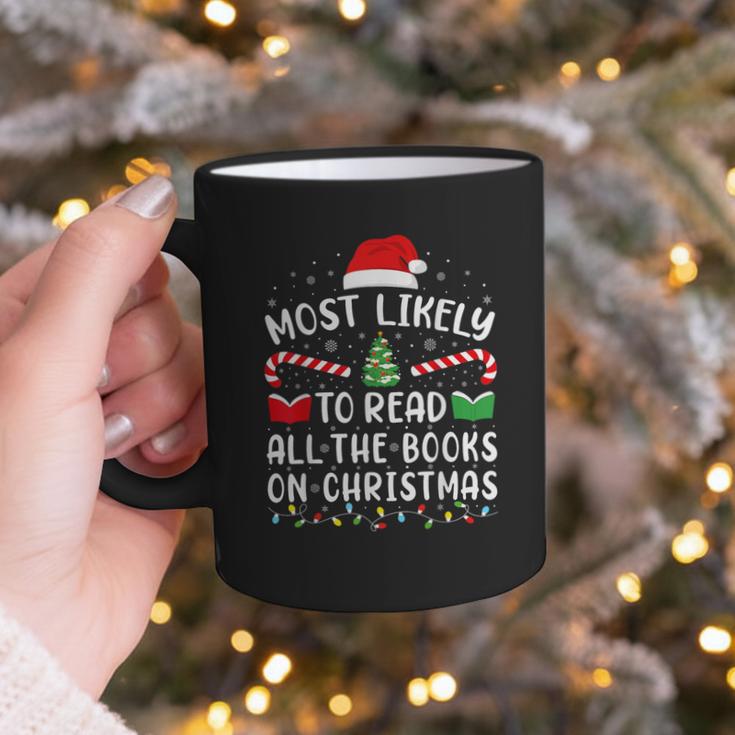 Most Likely To Read A Book On Christmas Family Matching Xmas Graphic Print Coffee Mug