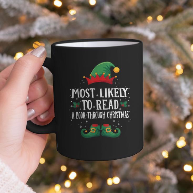 Most Likely To Read A Book Matching Christmas Elf Graphic Print Coffee Mug