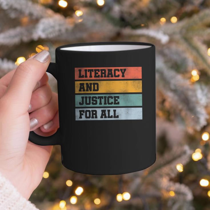 Literacy And Justice For All Stop Book Banning Banned Books Graphic Print Coffee Mug Literacy And Justice For All Stop Book Banning Banned Books Graphic Print Coffee Mug