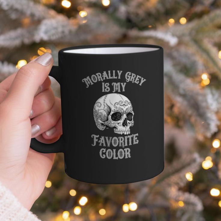 Morally Grey Is My Favorite Color Bookish Skull Graphic Print Coffee Mug Morally Grey Is My Favorite Color Bookish Skull Graphic Print Coffee Mug