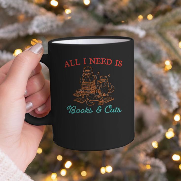 All I Need Is Books & Cats Cozy Graphic Print Coffee Mug