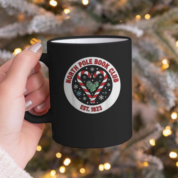 North Pole Book Club Shirt Candy Cane Christmas Graphic Print Coffee Mug
