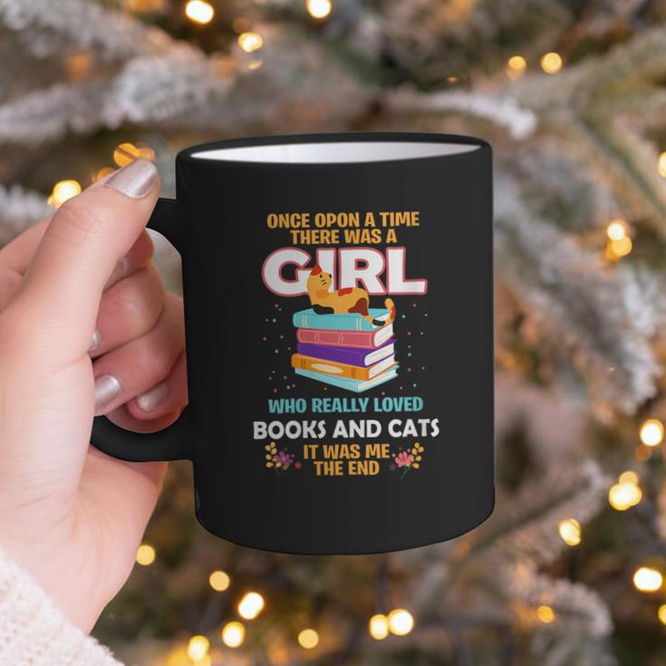 Once Upon A Time There Was A Girl Who Loves Books And Cats Graphic Print Coffee Mug Once Upon A Time There Was A Girl Who Loves Books And Cats Graphic Print Coffee Mug