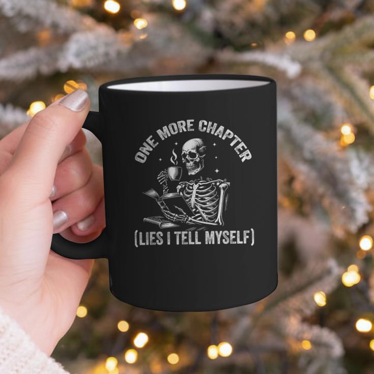 One More Chapter Skeleton Reading Book Lover Bookworm Graphic Print Coffee Mug