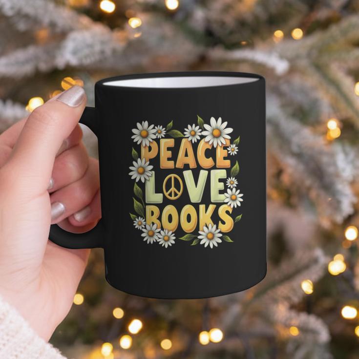 Peace Love Books Librarian Teacher Life Book Library Graphic Print Coffee Mug