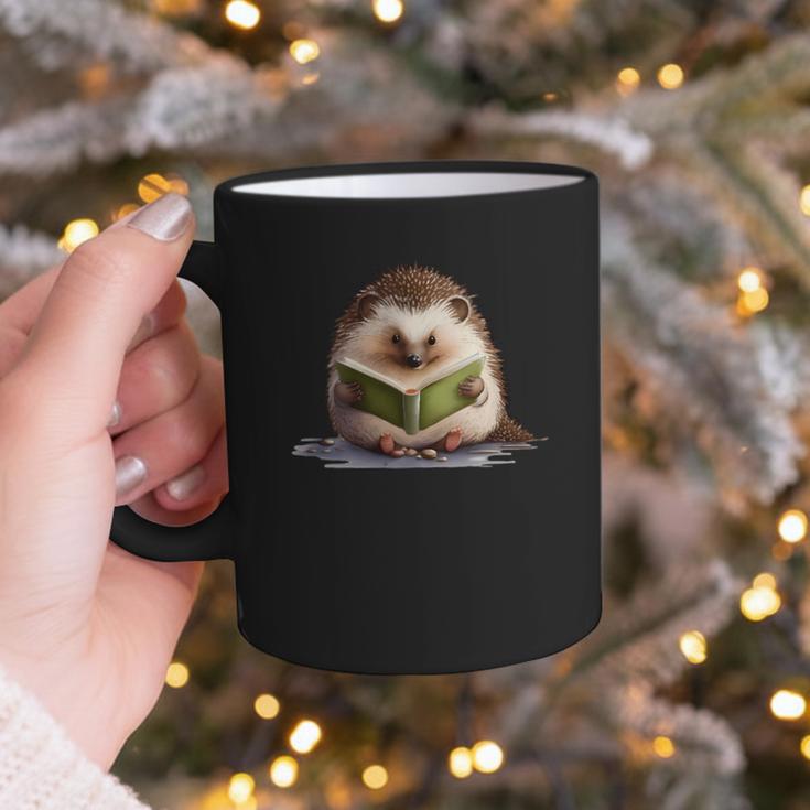 Porcupine Reading Book Hedgehog Book Lover Graphic Print Coffee Mug