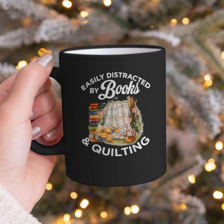 Quilting Sewing Machine Quilter Easily Distracted By Book Graphic Print Coffee Mug Quilting Sewing Machine Quilter Easily Distracted By Book Graphic Print Coffee Mug