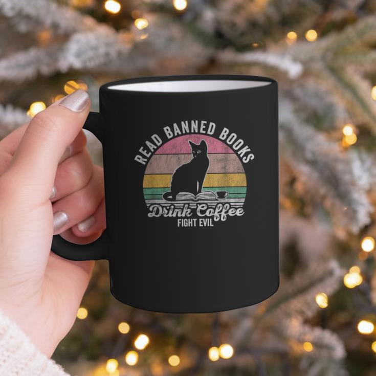 Read Banned Books Drink Coffee Fight Evil Graphic Print Coffee Mug