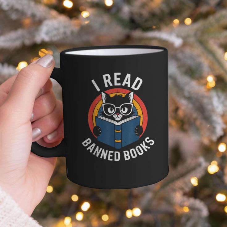 I Read Banned Books For Men Women Cat Banned Books Graphic Print Coffee Mug I Read Banned Books For Men Women Cat Banned Books Graphic Print Coffee Mug