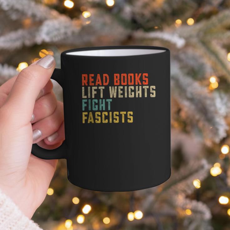 Read Books Lift Weights Fight Fascists Reading Graphic Print Coffee Mug