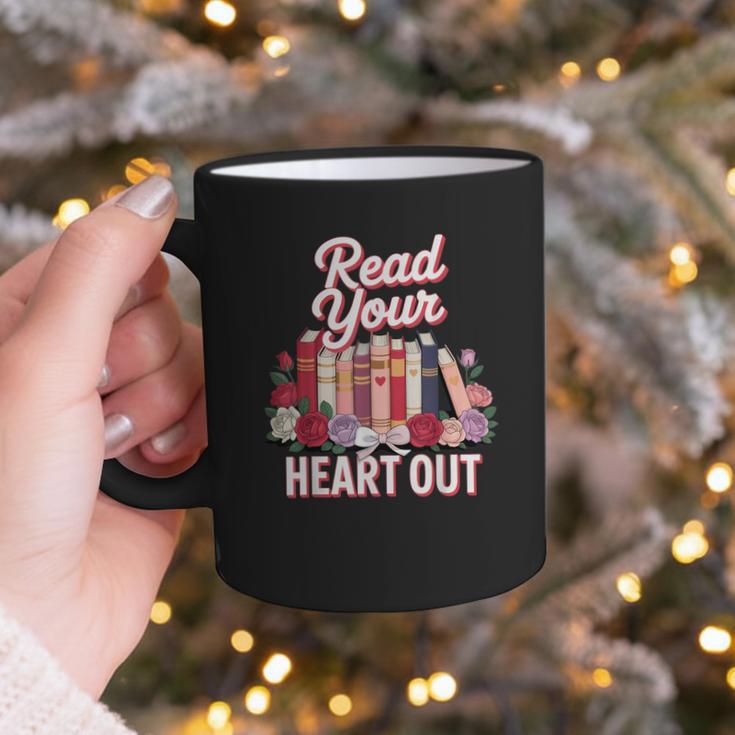 Read Your Heart Out Book Lover Reading Enthusiasts Floral Graphic Print Coffee Mug Read Your Heart Out Book Lover Reading Enthusiasts Floral Graphic Print Coffee Mug