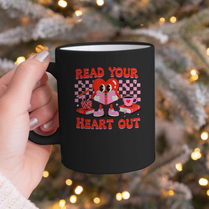 Read Your Heart Out Valentine Reading Book Kid Teacher Graphic Print Coffee Mug