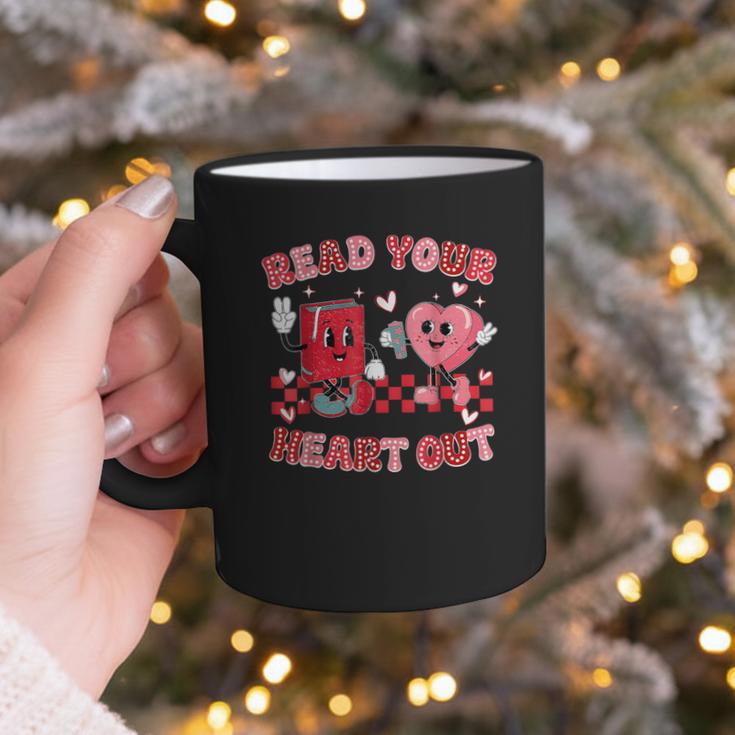 Read Your Heart Out Valentine Teacher Book Lover Graphic Print Coffee Mug