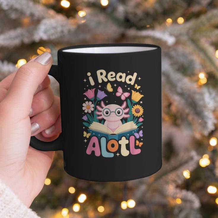 Reading Axolotl Book Lover Wildflowers Graphic Print Coffee Mug