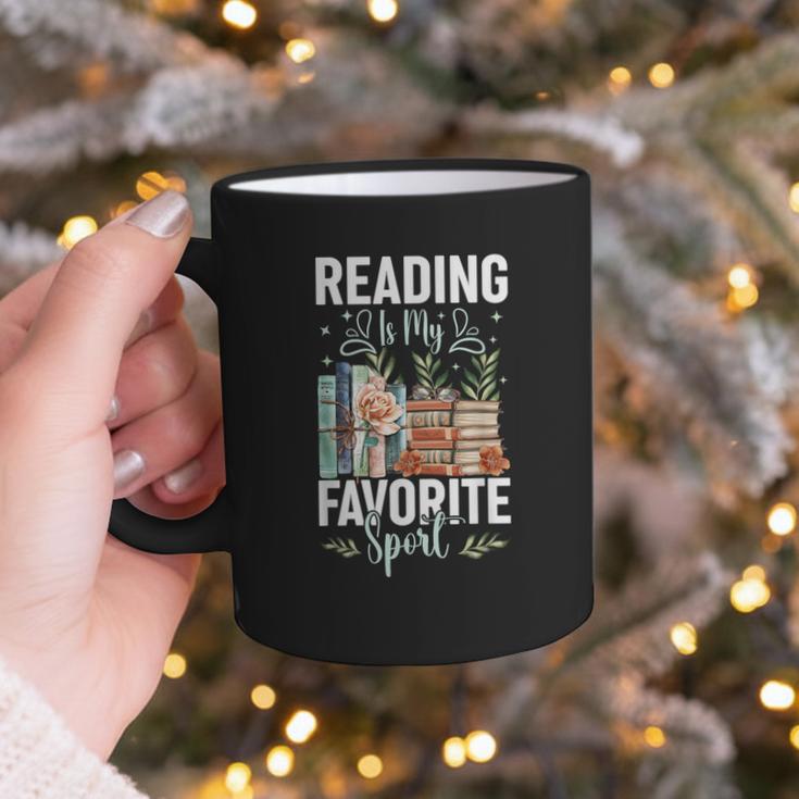 Reading Is My Favorite Sport Bookworm Graphic Print Coffee Mug