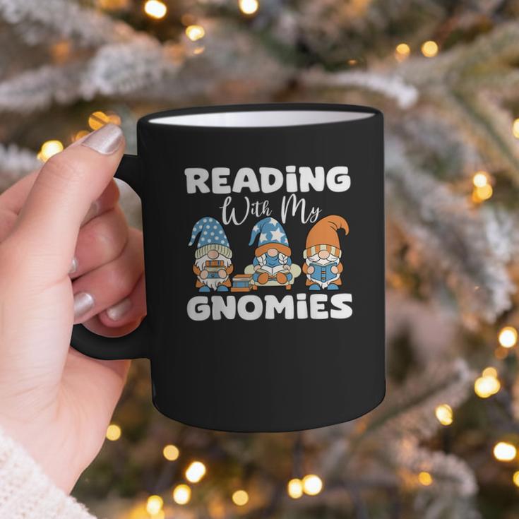 Reading With My Gnomies Gnomes Books Lover Bookworm Graphic Print Coffee Mug