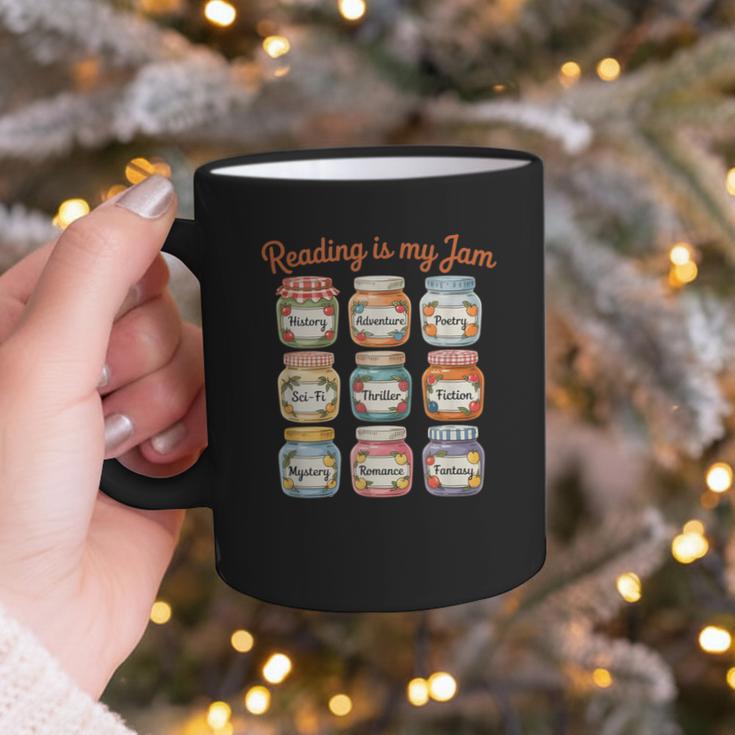 Reading Is My Jam Cute Jelly Jars Book Genres Graphic Print Coffee Mug