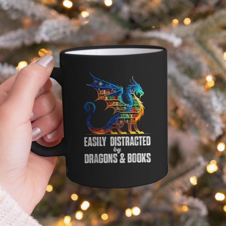Reading Lover Easily Distracted By Dragons And Books Dragon Graphic Print Coffee Mug
