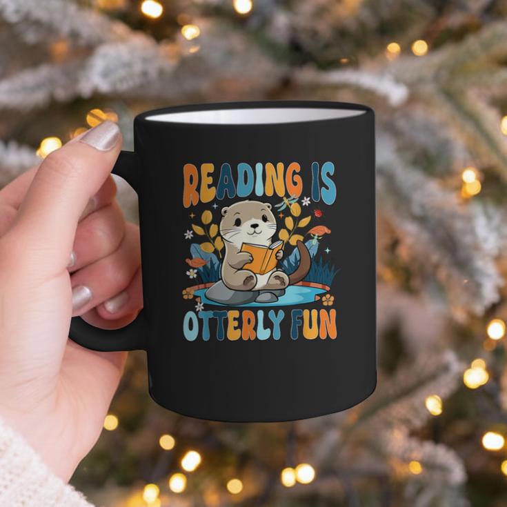 Reading Is Otterly Fun Sea Otter Book Lover Bookworm Graphic Print Coffee Mug