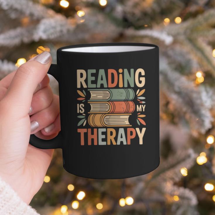 Reading Is My Therapy Book Lover Graphic Print Coffee Mug