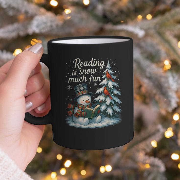 Reading Is Snow Much Fun Christmas Books Snowman Bookworm Graphic Print Coffee Mug Reading Is Snow Much Fun Christmas Books Snowman Bookworm Graphic Print Coffee Mug