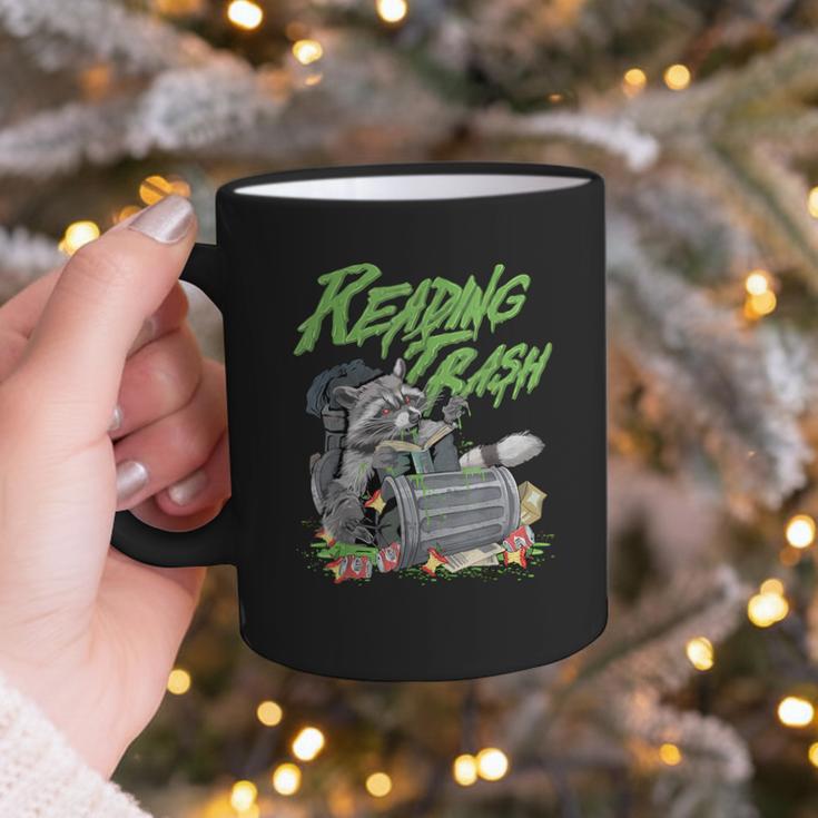 Reading Trash Racoon Bookworm Bookish Librarian Book Lover Graphic Print Coffee Mug