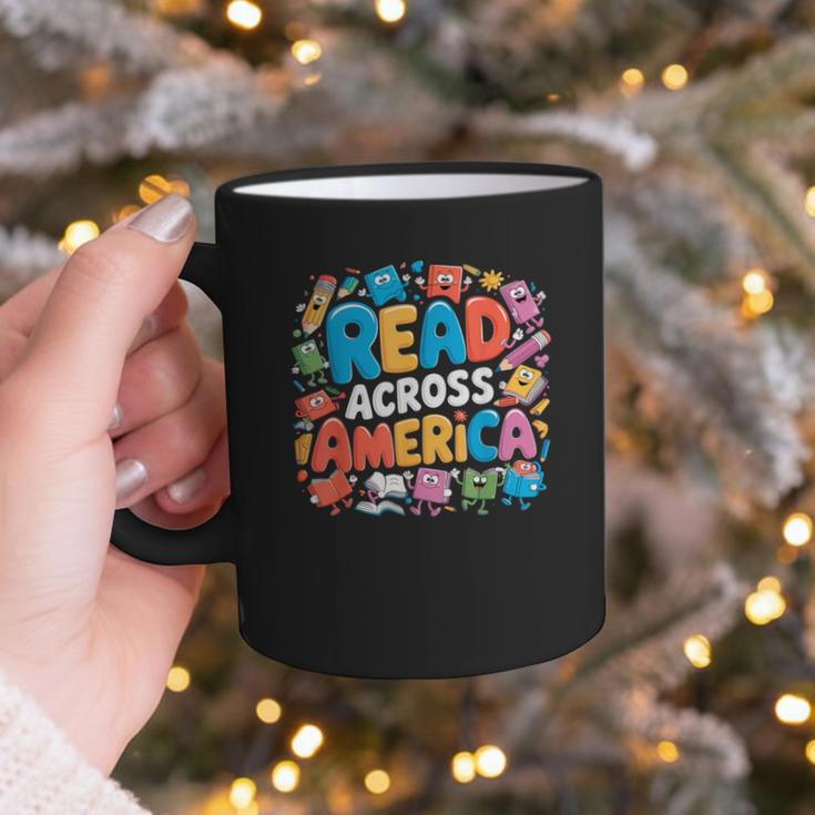 Reads Across Tee America Books Reader Reading Teacher Graphic Print Coffee Mug