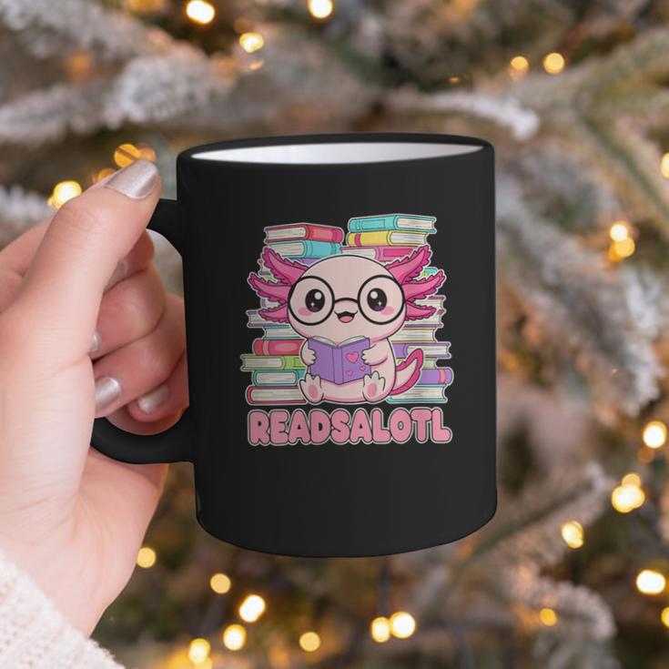 Readsalotl Axolotl Reading Book Bookworm Graphic Print Coffee Mug