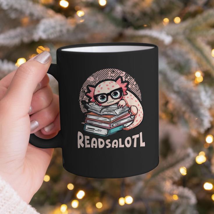 Readsalotl Axolotl Reading Books Glasses Bookworm Pun Fun Graphic Print Coffee Mug Readsalotl Axolotl Reading Books Glasses Bookworm Pun Fun Graphic Print Coffee Mug