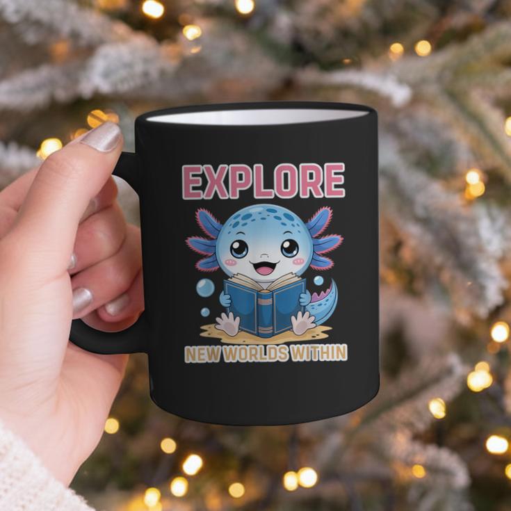 Readsolotl Kawaii Axolotl Book Lover Reading Graphic Print Coffee Mug