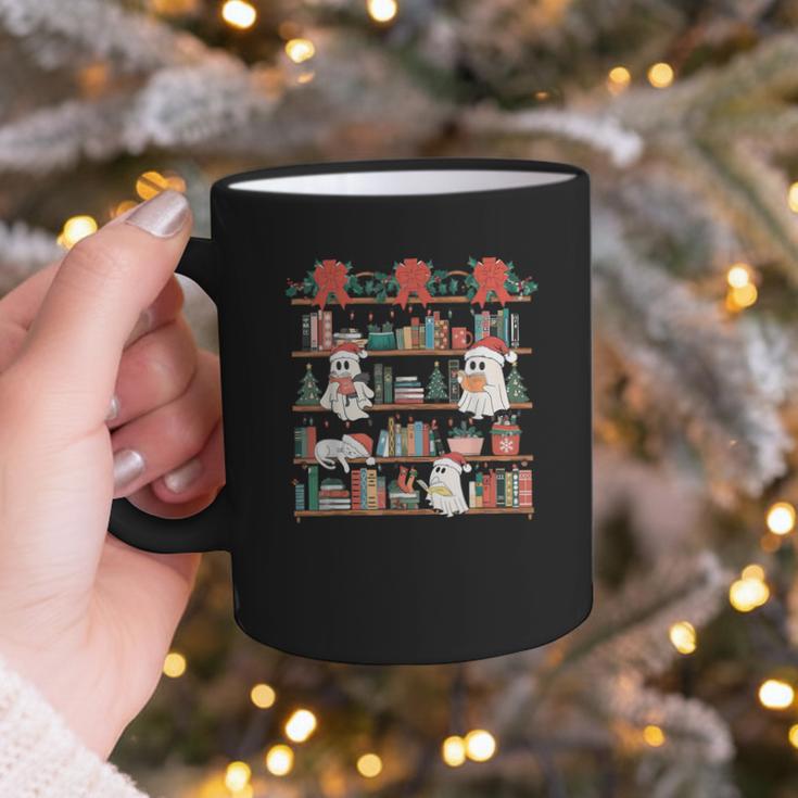 Retro Ghost Reading Book Teacher Librarian Bookish Christmas Graphic Print Coffee Mug