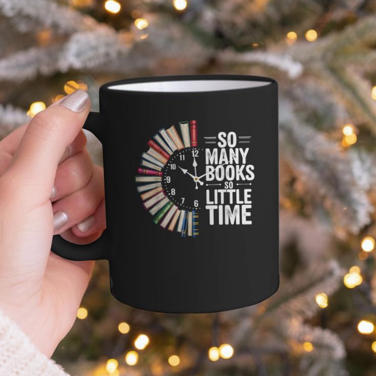 Retro So Many Books Little Time Book Clock Reading Graphic Print Coffee Mug